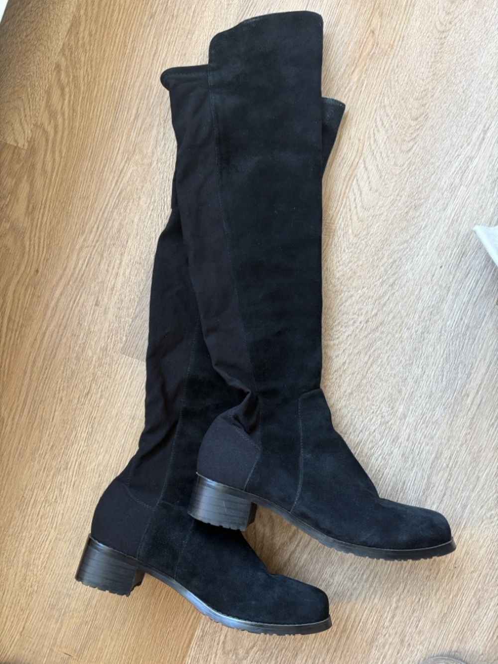 Stuart Weitzman Black Over-The-Knee Suede Boots